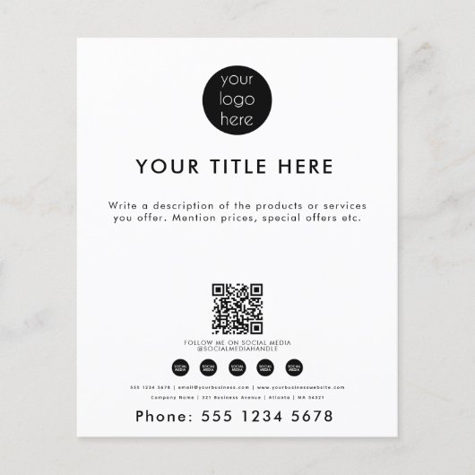 QR-Code für berufliche Unternehmen - Social Media Flyer (Vorne)