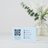 QR-Code für Berufliche Unternehmen von Sky Blue Visitenkarte (Stehend Vorderseite)