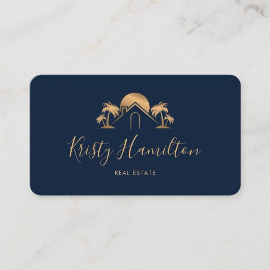 QR-Code für berufliches Anwesen an der Küste Visitenkarte (Vorderseite)