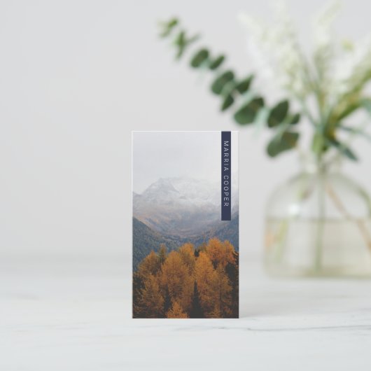 QR-Code für berufliches dunkles Foto Visitenkarte (Stehend Vorderseite)