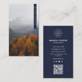 QR-Code für berufliches dunkles Foto Visitenkarte (Vorne/Hinten)