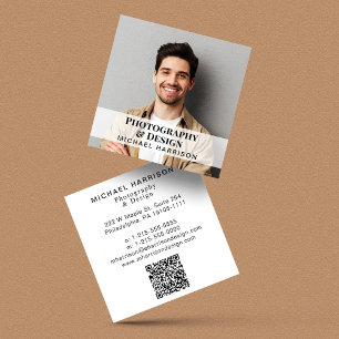 QR-Code für berufliches Foto Quadratische Visitenkarte