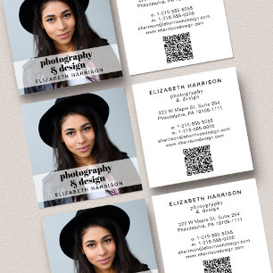 QR-Code für berufliches Foto Quadratische Visitenkarte