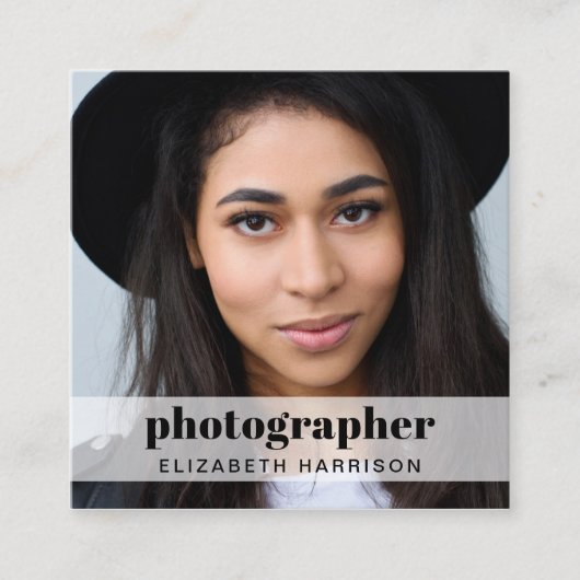 QR-Code für berufliches Foto Quadratische Visitenkarte (Vorderseite)