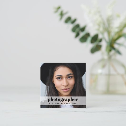 QR-Code für berufliches Foto Quadratische Visitenkarte (Stehend Vorderseite)