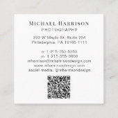 QR-Code für berufliches Foto Quadratische Visitenkarte (Rückseite)