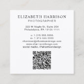 QR-Code für berufliches Foto Quadratische Visitenkarte (Rückseite)
