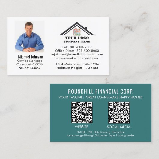 QR-Code für berufliches Foto Visitenkarte (Vorne/Hinten)