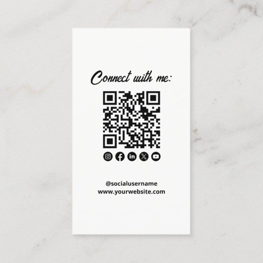 QR-Code für Berufliches Foto Visitenkarte (Rückseite)