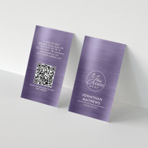 QR-Code für berufliches Metallic Midnight Lila Log