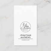 QR-Code für berufliches Schlichtes weißes Logo Visitenkarte (Vorderseite)