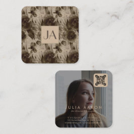 QR-Code für berufliches Vintages Foto Quadratische Visitenkarte