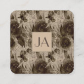 QR-Code für berufliches Vintages Foto Quadratische Visitenkarte (Vorderseite)