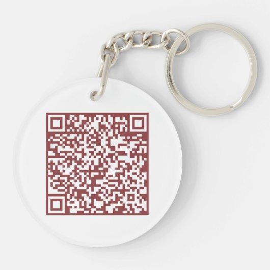 QR-Code für berufliches Weiß- und Topaz-Logo Schlüsselanhänger (Rückseite)