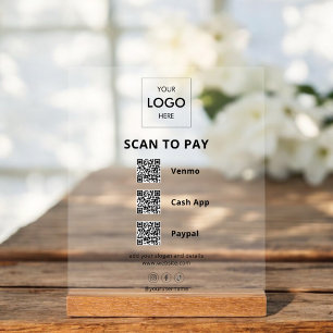 QR-Code für berührungslose Zahlungen Acrylschild