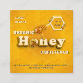 QR-Code für Bio Rohhoney-Markenbezeichnung Niedlic Quadratische Visitenkarte (Vorderseite)