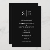 QR-Code für Black Ans White Monogram Einladung (Vorne/Hinten)