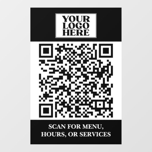 QR-Code für Black Business-Logos Fensteraufkleber (Blatt)