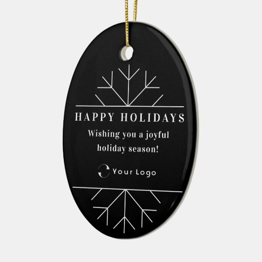 QR-Code für Black Christmas Business-Logo Chic Keramik Ornament (Links)