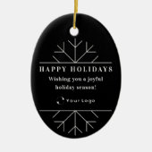 QR-Code für Black Christmas Business-Logo Chic Keramik Ornament (Vorne)