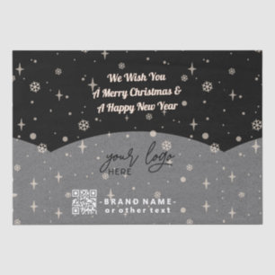 QR-Code für Black Merry Christmas Business-Logo Seidenpapier