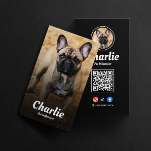 QR-Code für Black Pet Social Media Pet Influencer Visitenkarte