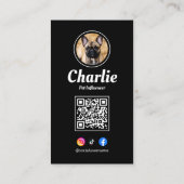 QR-Code für Black Pet Social Media Pet Influencer Visitenkarte (Rückseite)