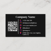 QR-Code für Black Vacation Rental Guest House Visitenkarte (Rückseite)