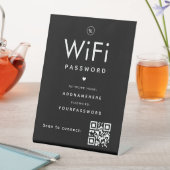 QR-Code für Black WiFi Password Code Business-Logo Sockelschild (In Situ)