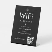 QR-Code für Black WiFi Password Code Business-Logo Sockelschild (Vorderseite)