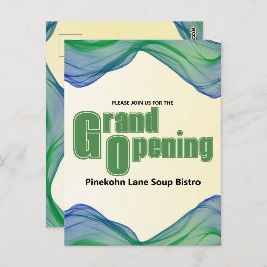 QR-Code für blaue grüne Grenze Postkarte (Vorne/Hinten)