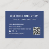 QR-Code für blaues weißes Logo Vielen Dank für Ihr Visitenkarte (Rückseite)