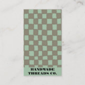 QR-Code für blaugraue Checkerboard-Muster handgefe Visitenkarte (Vorderseite)