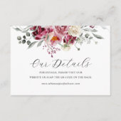 QR-Code für Blush & Burgundy Floral Wedding Begleitkarte (Vorderseite)