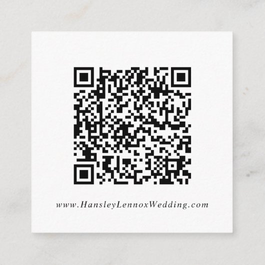 QR-Code für Boho Chic Black and White Wedding Begleitkarte (Rückseite)