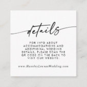 QR-Code für Boho Chic Black and White Wedding Begleitkarte (Vorderseite)