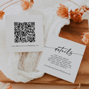 QR-Code für Boho Chic Black and White Wedding Begleitkarte