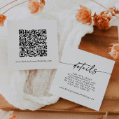 QR-Code für Boho Chic Black and White Wedding Begleitkarte