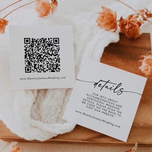 QR-Code für Boho Chic Black and White Wedding Begleitkarte