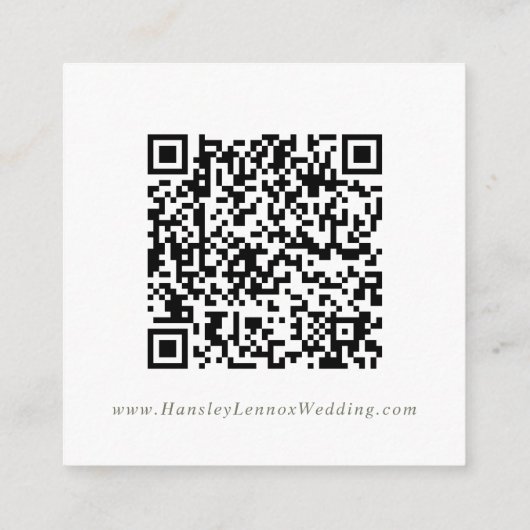 QR-Code für Boho Chic Green und White Wedding Begleitkarte (Rückseite)