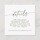 QR-Code für Boho Chic Green und White Wedding Begleitkarte (Vorderseite)