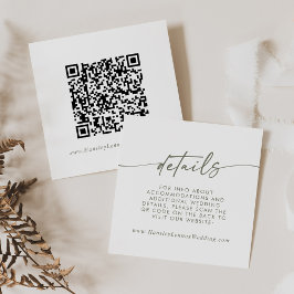 QR-Code für Boho Chic Green und White Wedding Begleitkarte