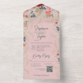 QR-Code für Boho Pink und Blue Floral Pink All In One Einladung (Innen Boden)