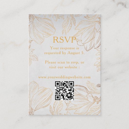 QR-Code für botanische Golden Floral Begleitkarte (Vorderseite)
