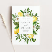 QR-Code für botanische Lemon-Blüten Save the Date Postkarte