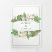 QR-Code für Botanisches Grünes Apfelhorn Dreifach Gefaltete Einladung (Cover)