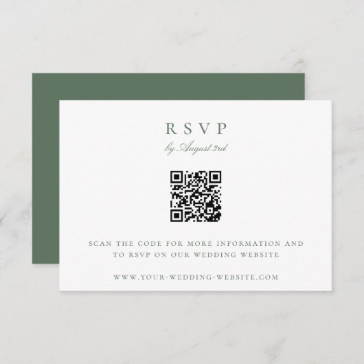 QR-Code für Botanisches Wappen-Monogramm-Hochzeit Einladung (Vorne/Hinten)