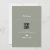 QR-Code für botanisches Wappen Sage Green Wedding Einladung (Rückseite)