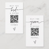 QR-Code für Bride & Groom Drink Card Scan G400 Wed Visitenkarte (Vorne/Hinten)
