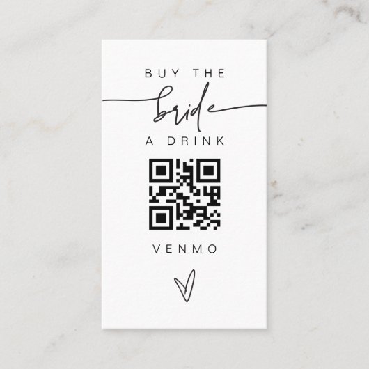 QR-Code für Bride & Groom Drink Card Scan G400 Wed Visitenkarte (Vorderseite)